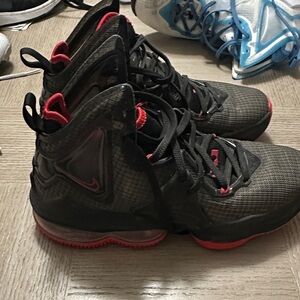 LeBron Black and Red High-Top Sneakers
